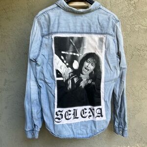 💜💜 3/$40 Upcycled denim with Selena t shirt